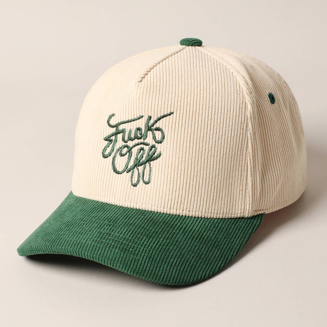 Fuck Off Corduroy Trucker Baseball Cap