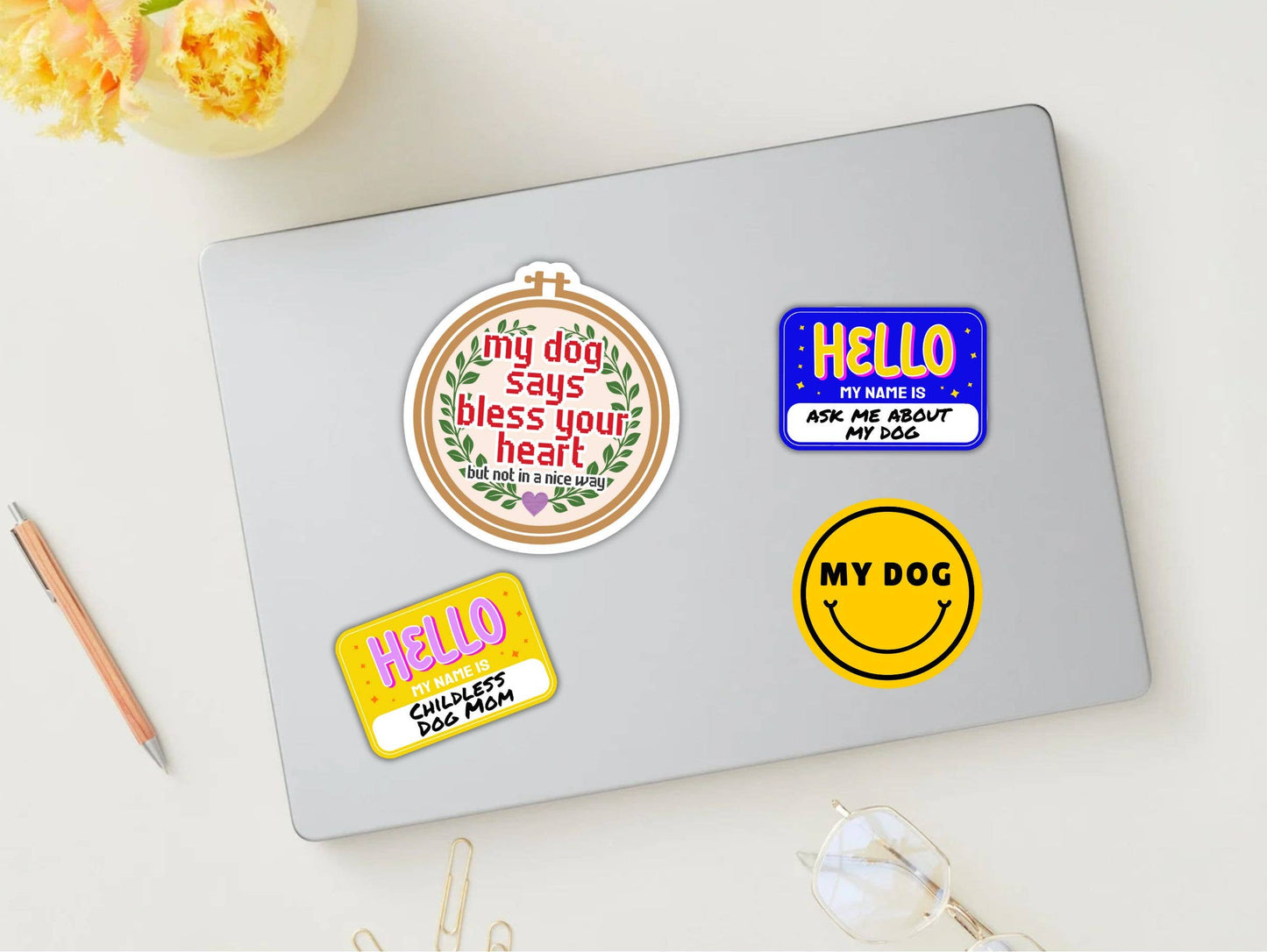 Cute Dog Sticker - Hello Ask me About my Dog