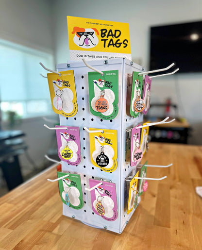 Bad Tags - Large Rotating Metal Display Stand (24 Hooks)