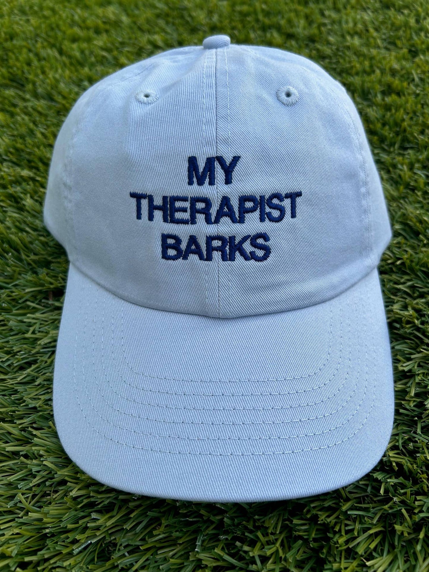 My Therapist Barks Hat - Blue