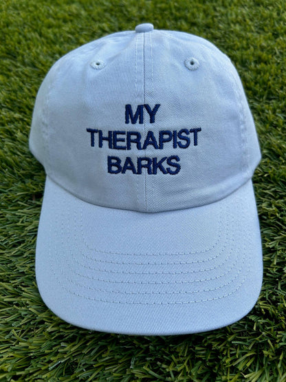 My Therapist Barks Hat - Blue