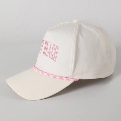 SALTY BEACH Lettering Embroidered Trucker Hat