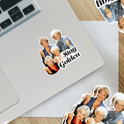 Stay Golden Funny Retro Women Vinyl Sticker