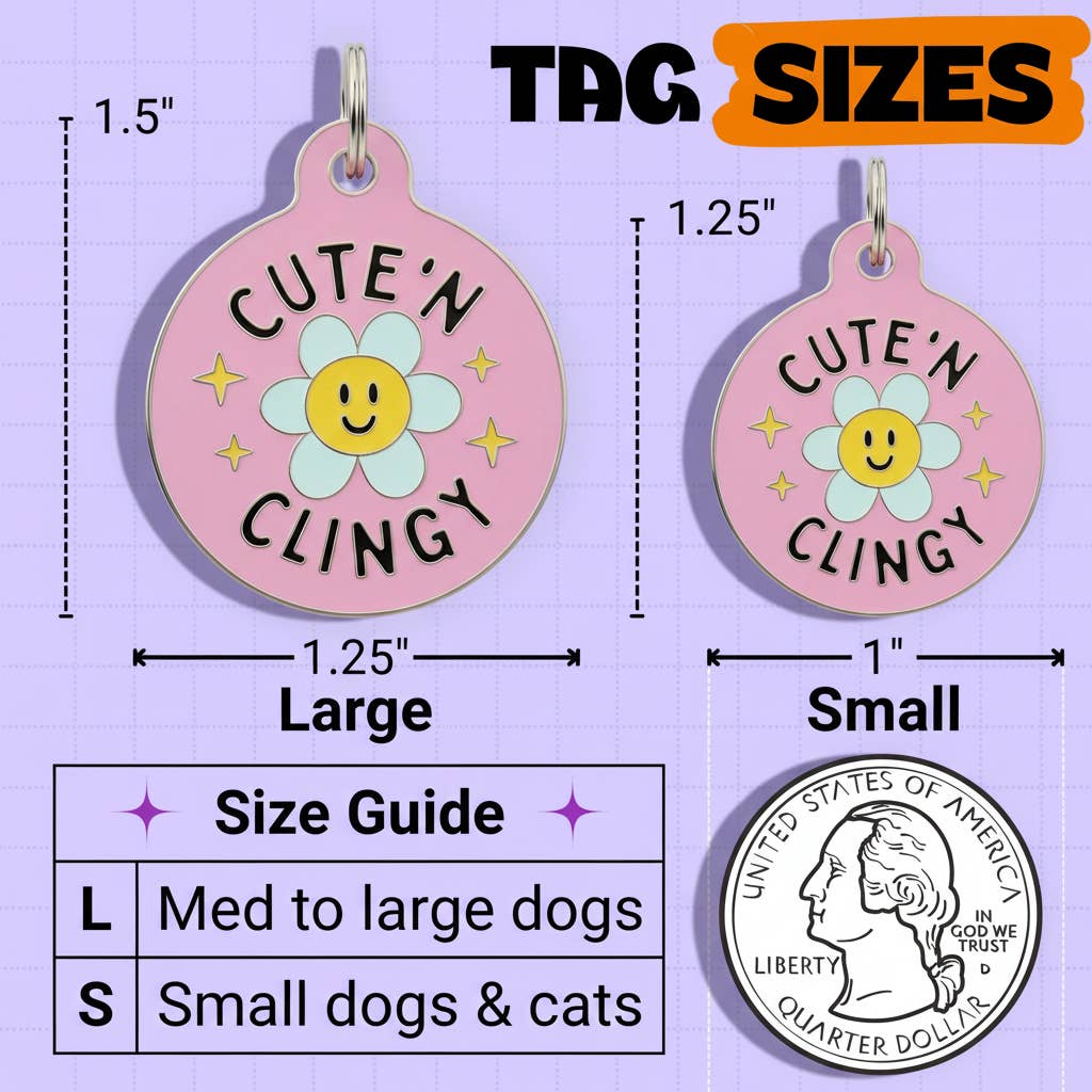 Cute Dog Charm & Pet ID Tag - Cute 'N Clingy *Pink
