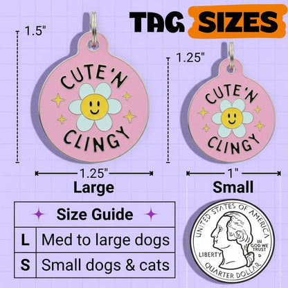 Cute Dog Charm & Pet ID Tag - Cute 'N Clingy *Pink