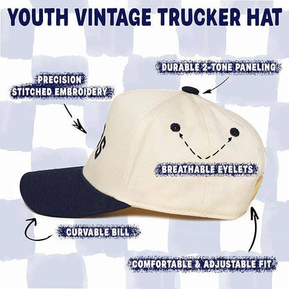 Kids/Baby Two Tone Vintage Cap - Bubs (Navy/Beige)