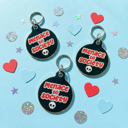 Funny Dog Tag & Pet ID Accessory - Menace to Society 
