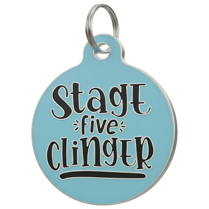 Funny Dog Charm & Pet ID Tag - Stage 5 Clinger *Blue