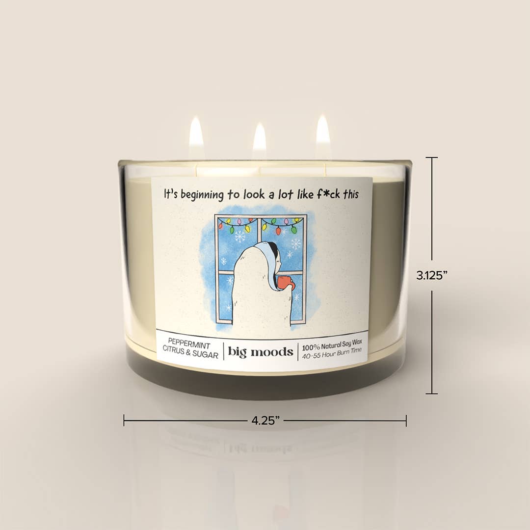 "It's beginning to look a lot like f*ck this" 3-Wick Candle