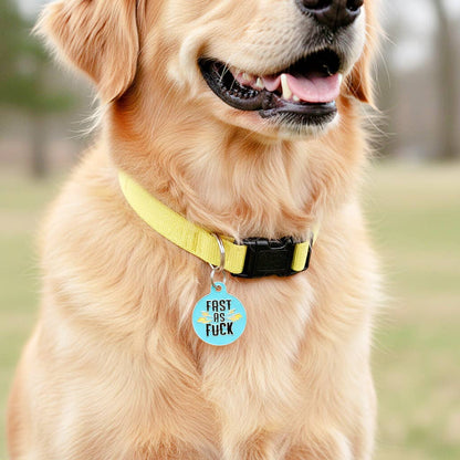 Funny Dog Charm & Pet ID Tag Accessory - Fast as Fuck