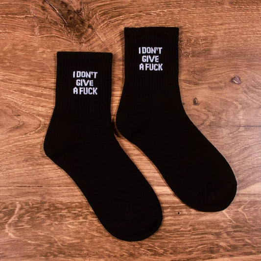 IDGAF ANKLE SOCKSRibbed crew "I DON'T GIVE A FUCK" ankle socks. Made of 90% cotton and 10% spandex.Ribbed crew "I DON'T GIVE A FUCK" ankle socks. Made of 90% cotton and 10% spandex.The Frigid CollectiveThe Frigid CollectiveIDGAF ANKLE SOCKS